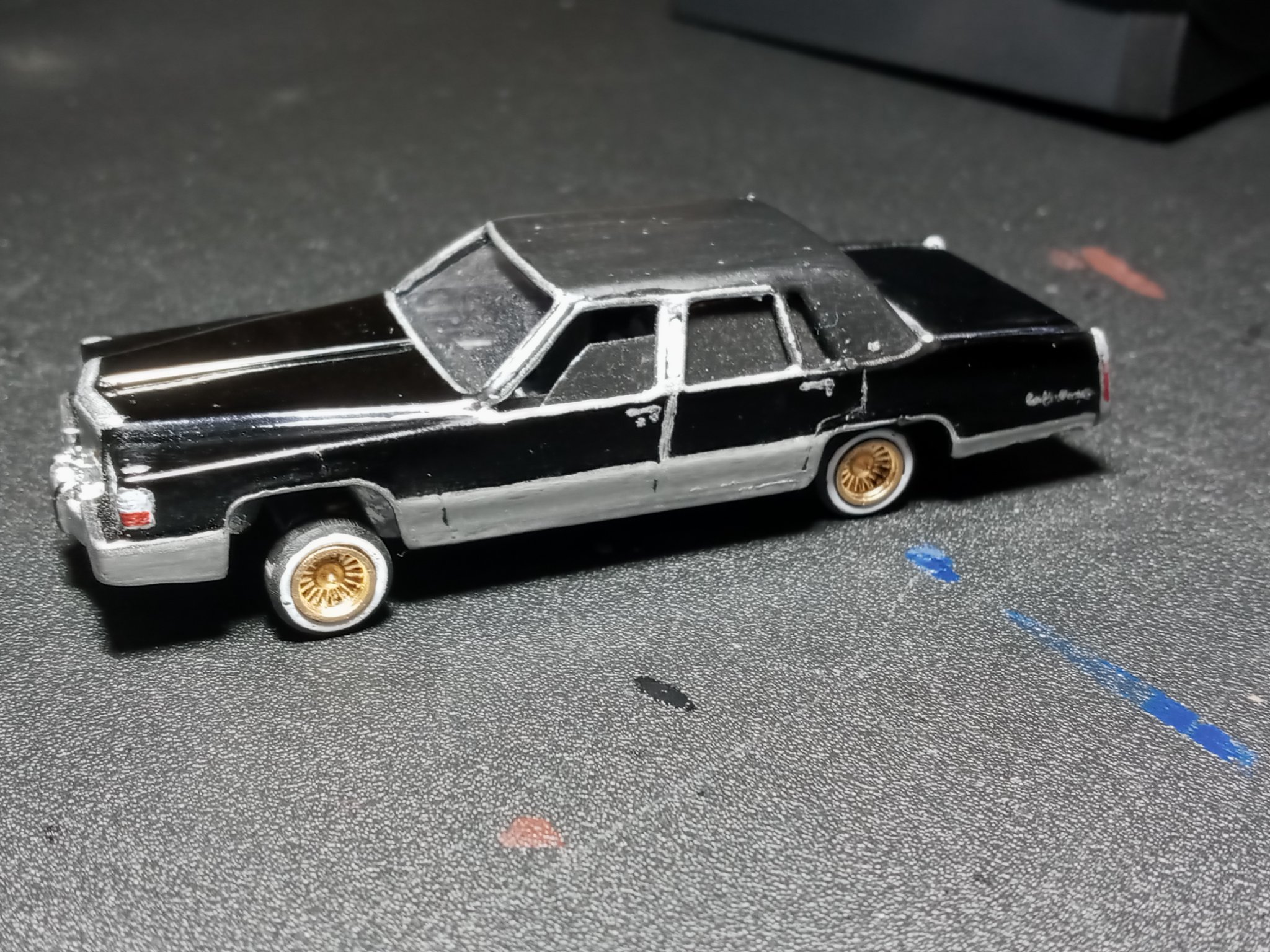 Custom Cadillac lowrider diorama with eBay figures