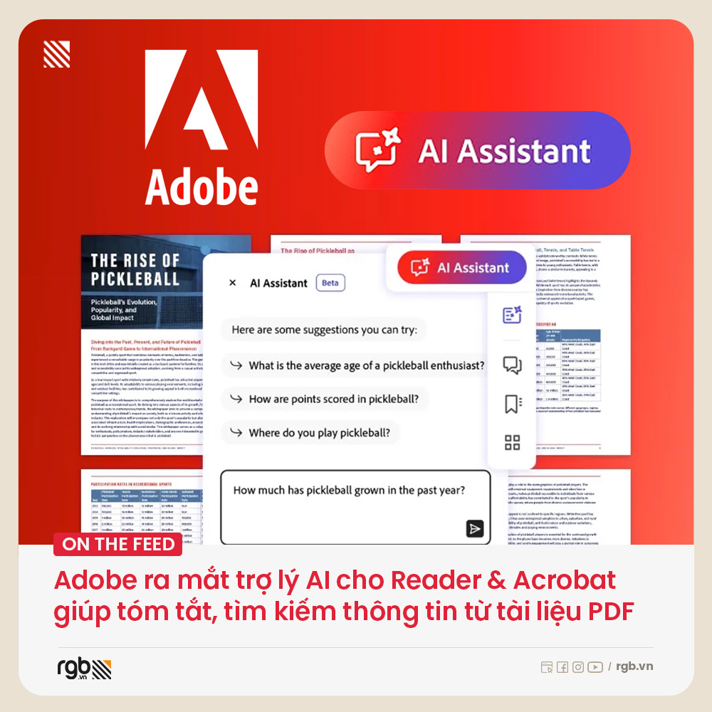 RGB - ADOBE RA MẮT TRỢ LÝ AI CHO READER & ACROBAT GIÚP TÓM...