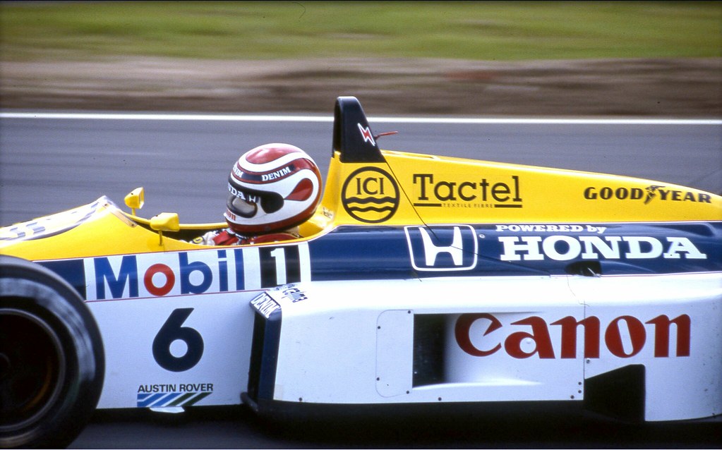 Nelson Piquet at Williams FW11 Honda turbo - British Grand Prix