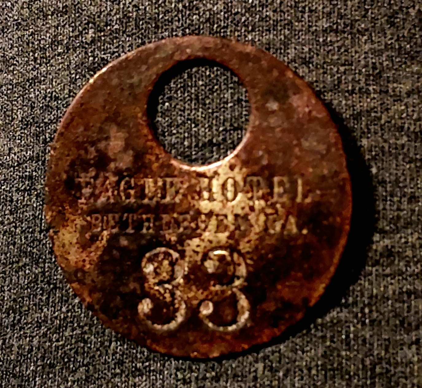 What is this old German hotel room key from the 1900s?