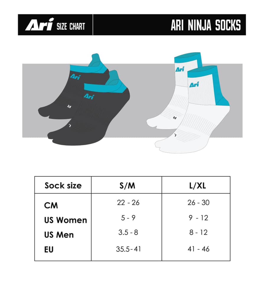 Ari Running - ถุงเท้าวิ่งดีไซน์พิเศษแยกนิ้วที่ทำให้การเคลื่...