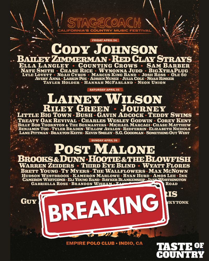 BREAKING: Stagecoach 2026 lineup... - Taste of Country | Facebook