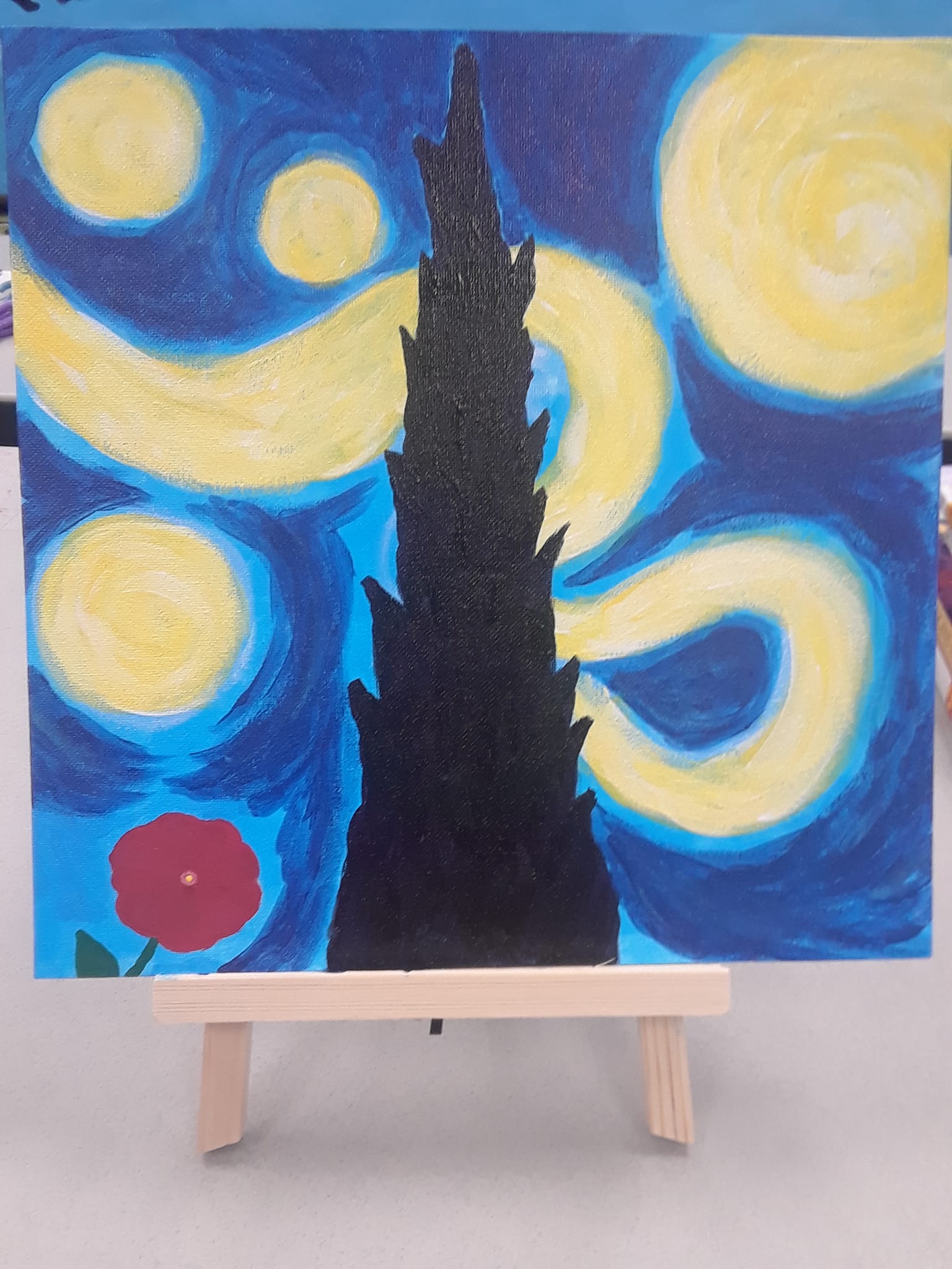 Dark Tower inspired painting in Starry Night style