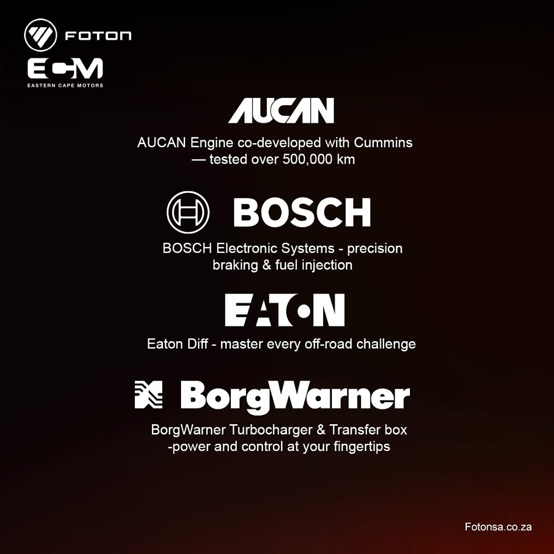 Eastern - The Foton Tunland world-class components: 🔧 AUCAN Engine co ...