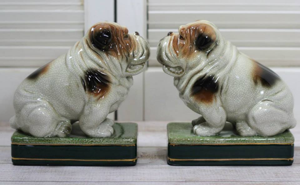 工芸品 Vintage Takahashi bookends bulldog Facebook