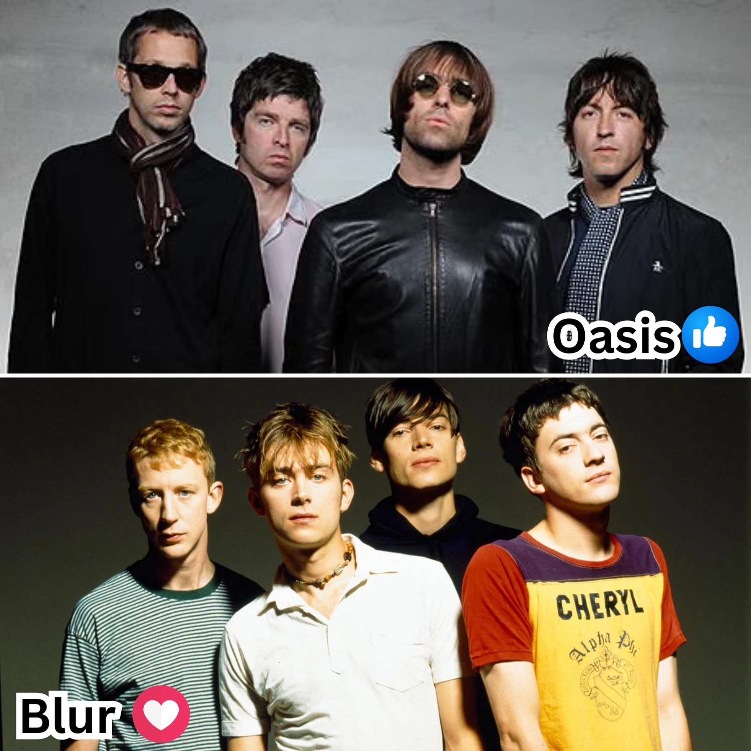👍 Radiohead / ❤️ Oasis / 😍 Blur 👍 Radiohead Radiohead