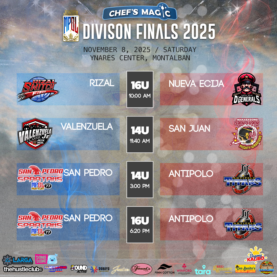 Junior - Junior MPBL Season 3 Game Schedule November 8, 2025 I Saturday ...