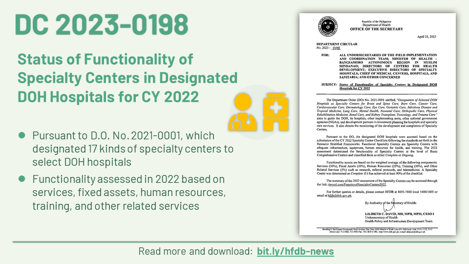 HFDB PH - Department Circular No. 2023-0198 April 25, 2023... | Facebook