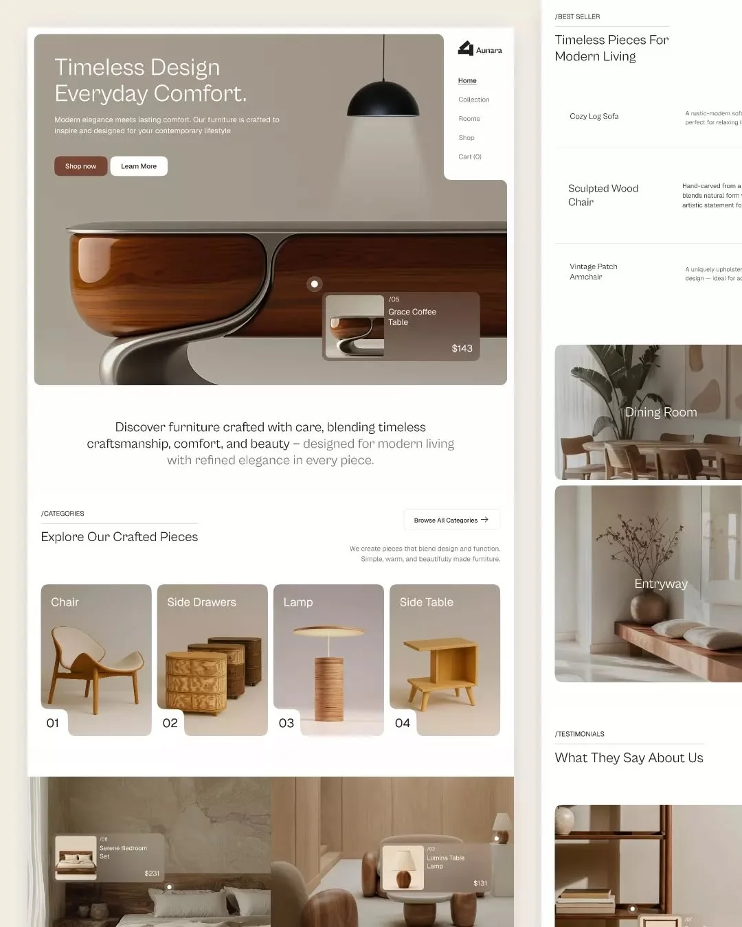 Coding - Aunara - Furniture Landing Page Design by webdesignssphere # ...