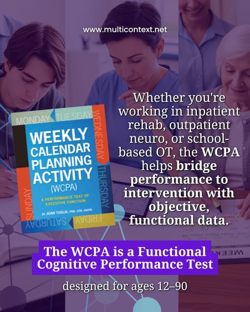 Occupational therapy | The Weekly Calendar Planning Activity (WCPA) is ...