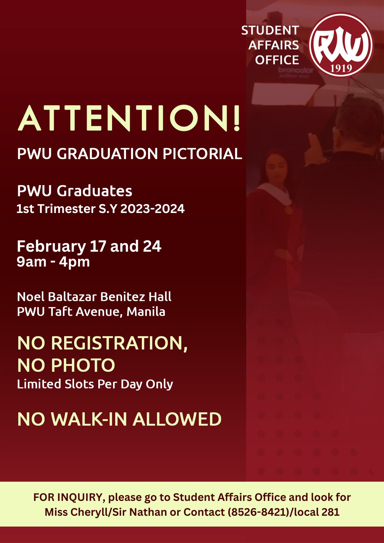 📣 𝗔𝗧𝗧𝗘𝗡𝗧𝗜𝗢𝗡: 𝗣𝗪𝗨... - Philippine Women's University - PWU | Facebook