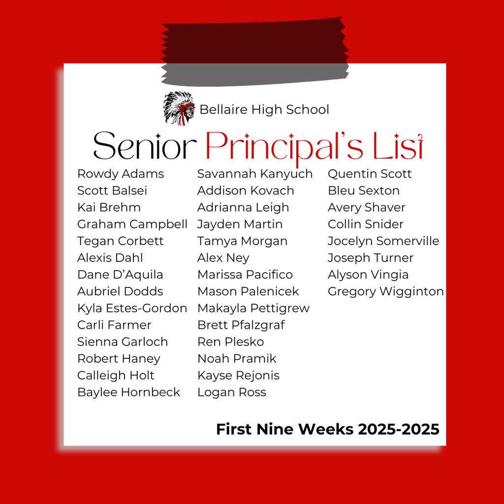 First Nine Weeks Principal's List... - Bellaire High School | Facebook