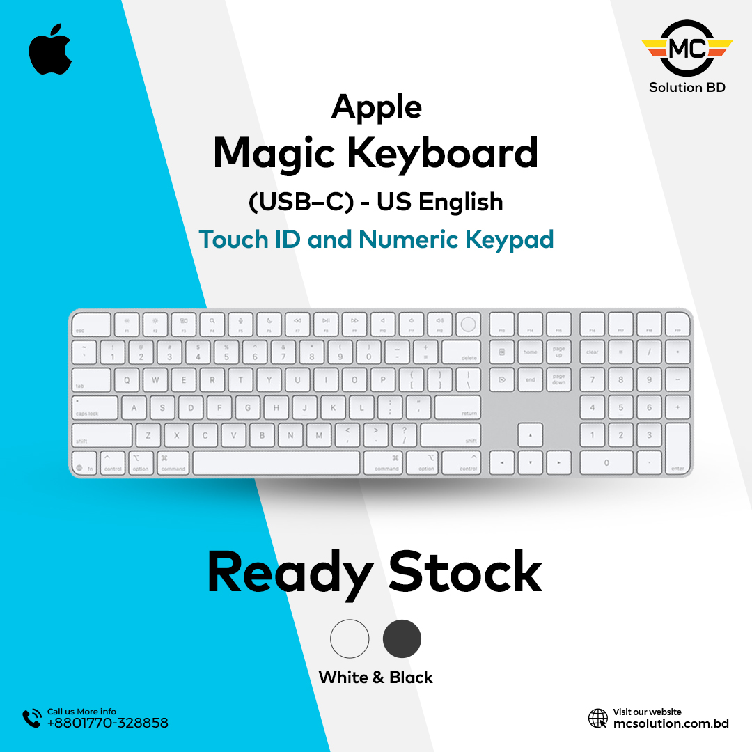 Mc - Apple Magic Keyboard with Touch ID and Numeric (𝐔𝐒𝐁-𝐂)🔰 Product ...