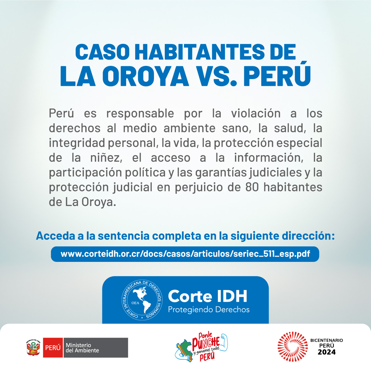 📢 Caso habitantes de La... - Ministerio del Ambiente - Perú | Facebook