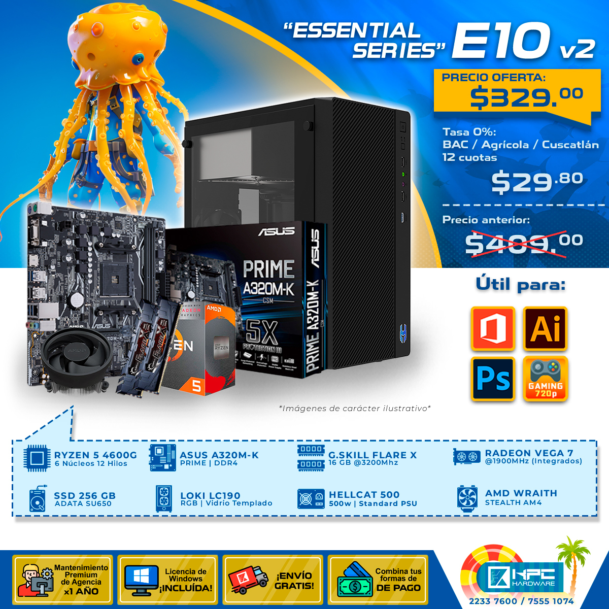 KPC - 🌊CASE: RIOTORO LOKI LC190 / VIDRIO TEMPLADO / BLACK 🌊PLACA BASE ...