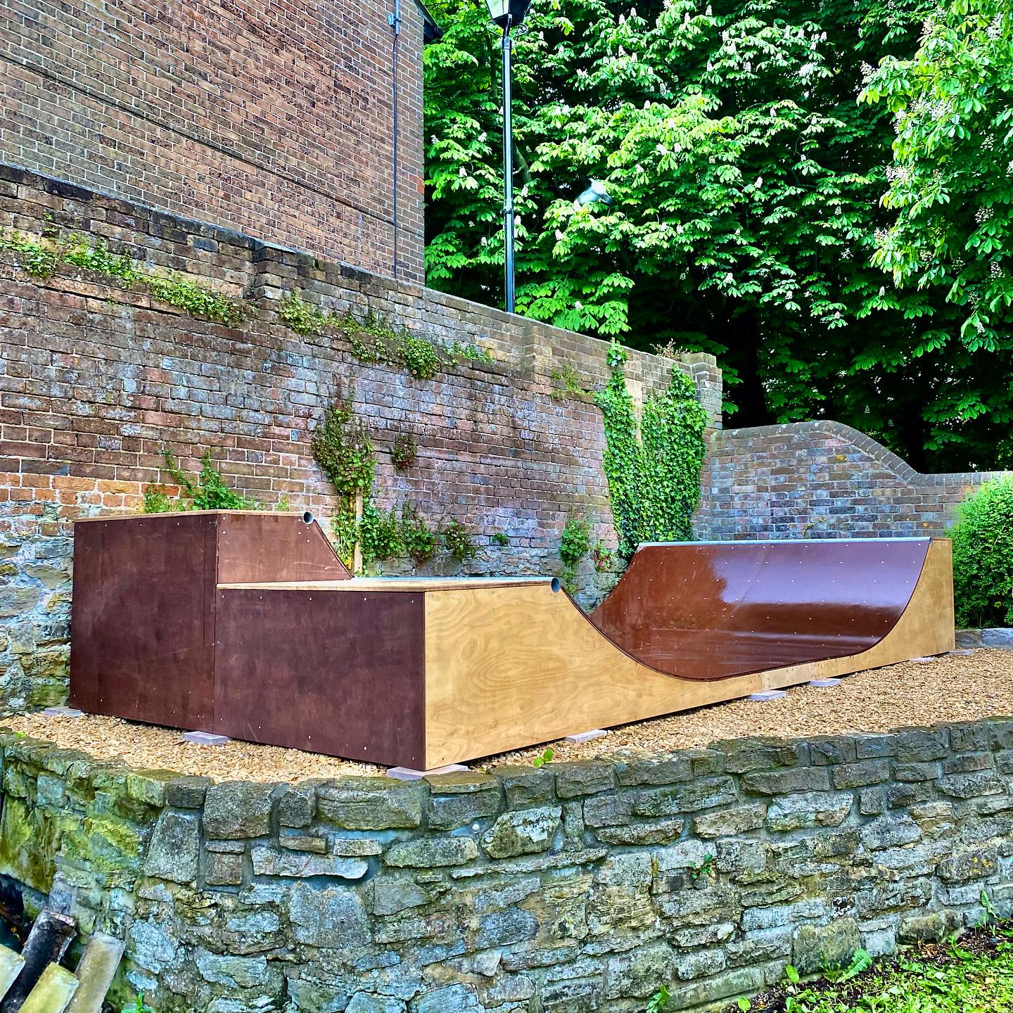 A1 - 2/2.5/3ft H x 8ft W mini ramp with @ramparmor pro skate surface ...