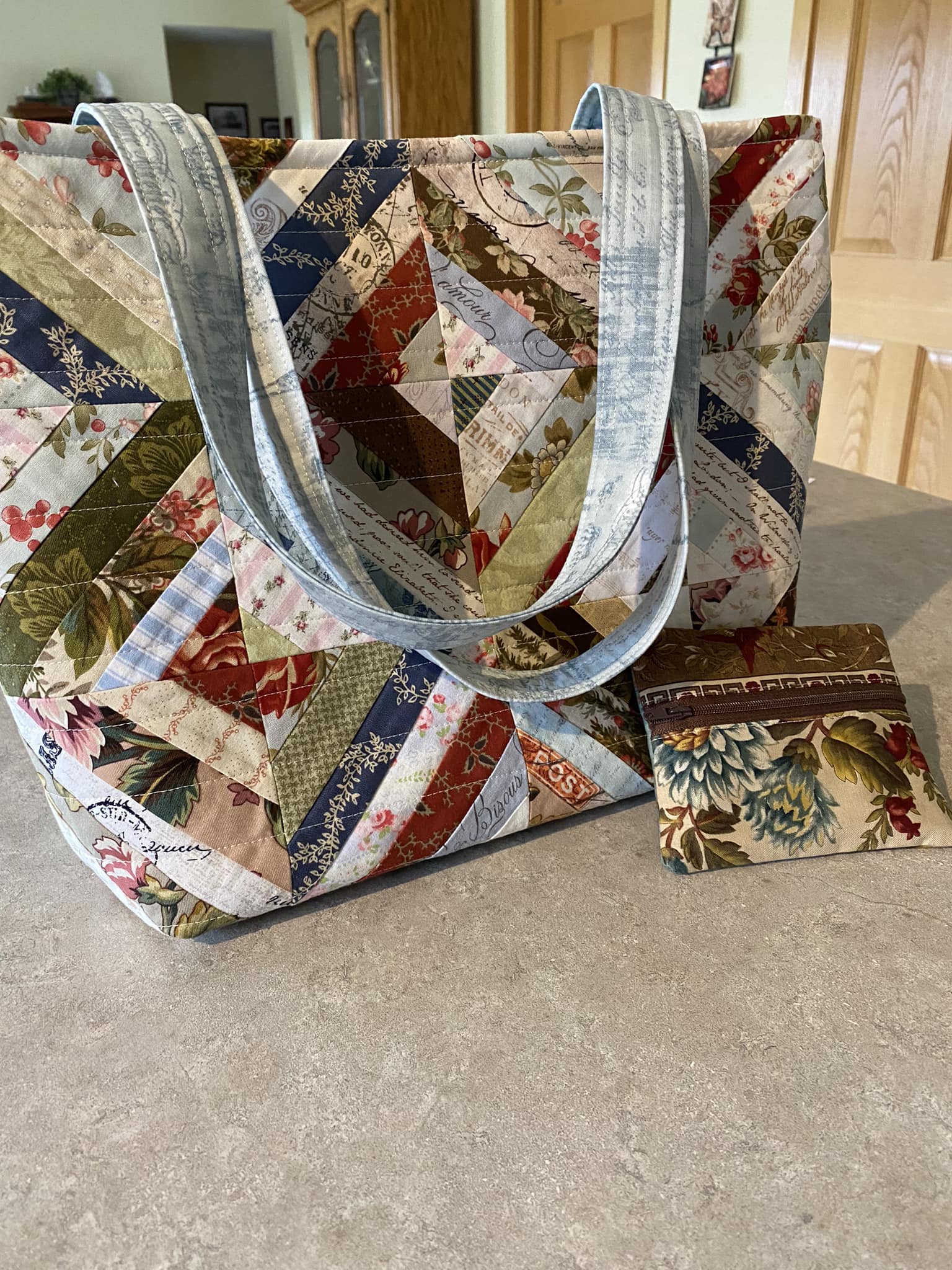 Making a Tote Bag with Skinny String Blocks and Scrap Fabric