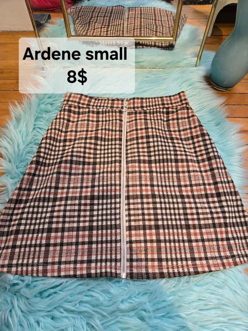 Jupe Vintage Rouge Velours - Taille M - Style Années 70 Fabriqué En France