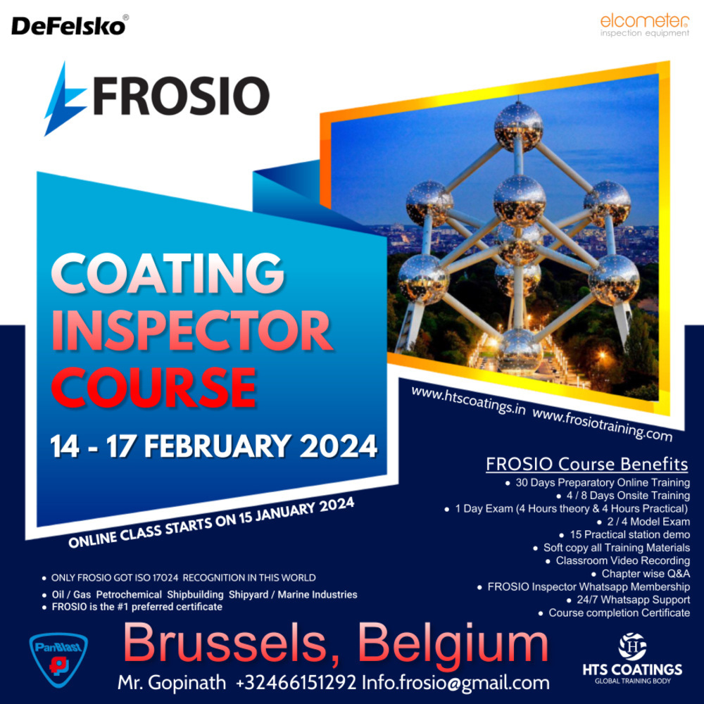 Introducing the highly sought-after FROSIO Coating Inspector training ...