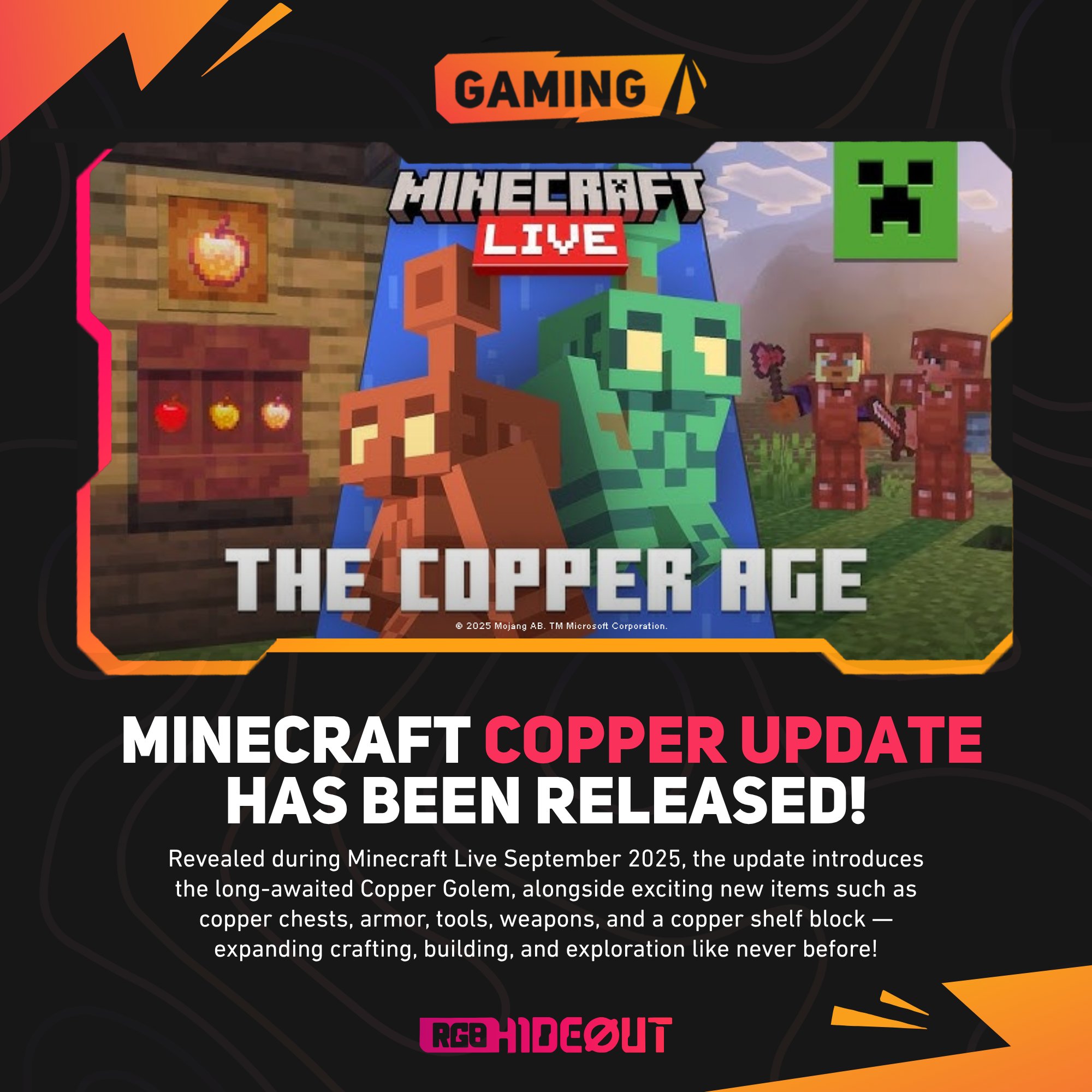 RGB - #GAMING: The Copper Age Update has arrived in #Minecraft! ⛏️🎮 ...