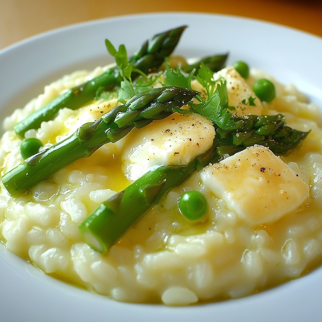 Grande - Risotto crémeux au Brie, asperges vertes et petits pois 👨👩👧👦 ...