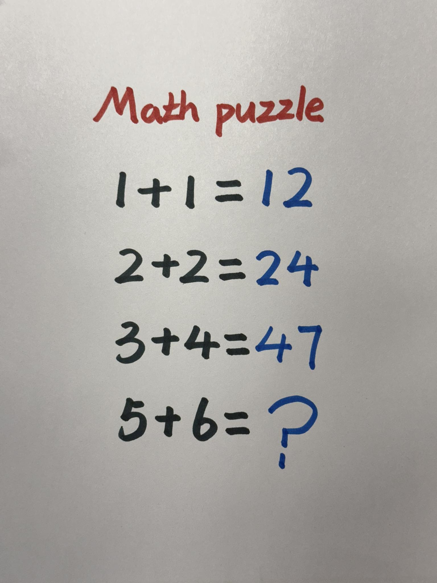 Math - Math puzzle | Math riddles | Facebook