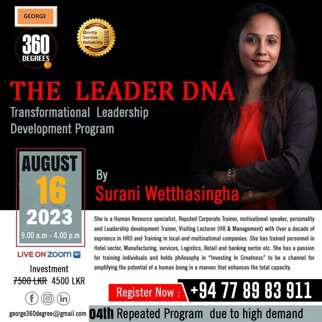 ⭕⭕ Join us for a One-Day Leadership... - Surani Wetthasingha | Facebook