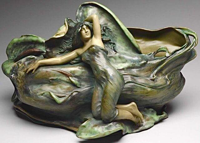 Art Nouveau porcelain jardiniere by Amphora Factory