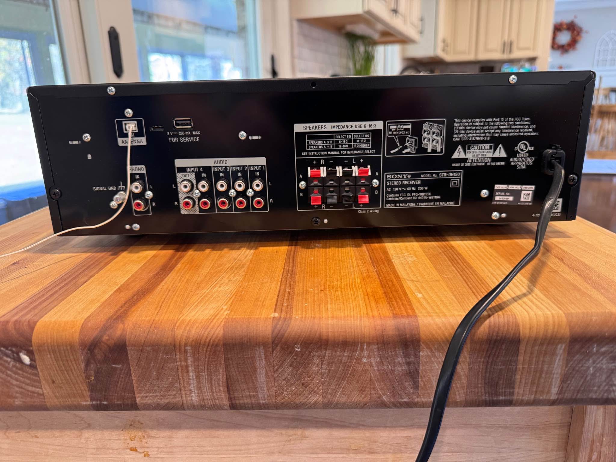 Sony STRDH190 2-ch Home Stereo Receiver with Phono Inputs & Bluetooth ...