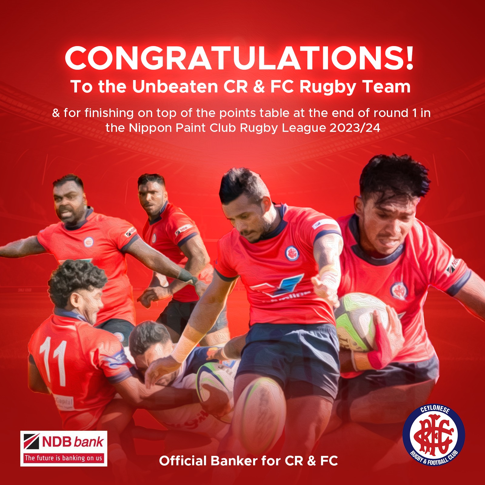 NDB Bank - Congratulations to the CR&FC Rugby team for... | Facebook