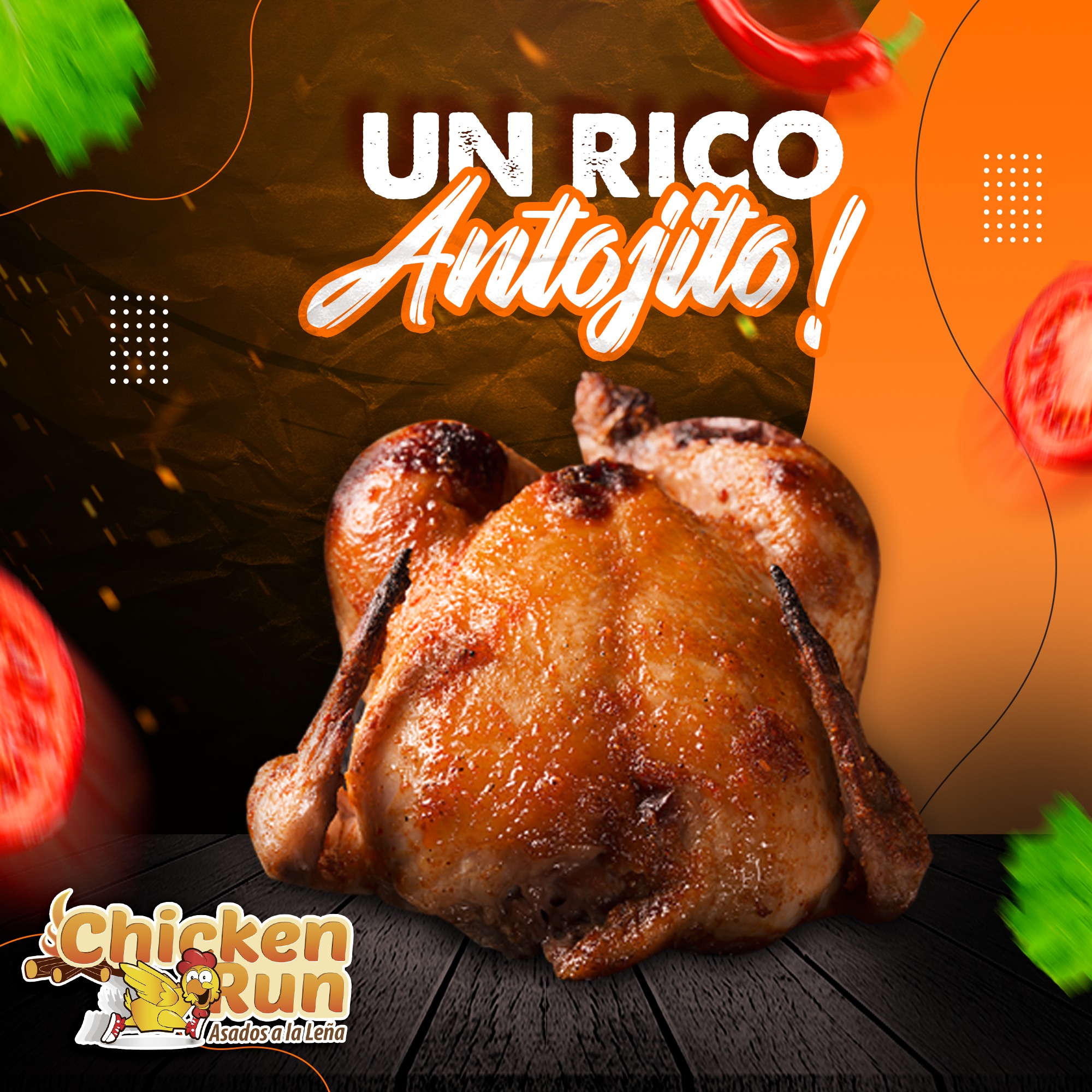 Chicken Run - ¡Un rico antojo de pollo a la leña!🤭...
