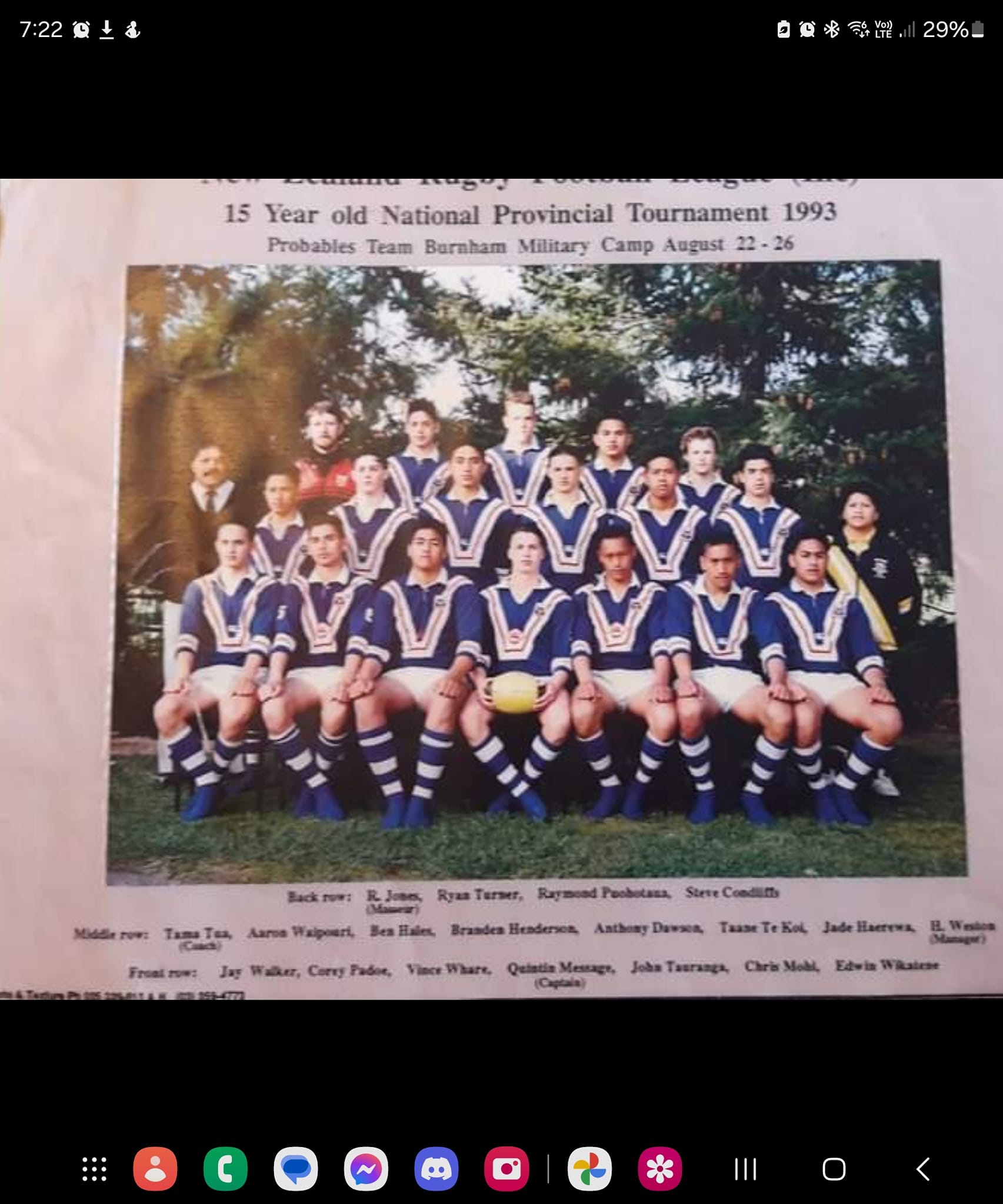 Kiwi U15 rugby league team throwback