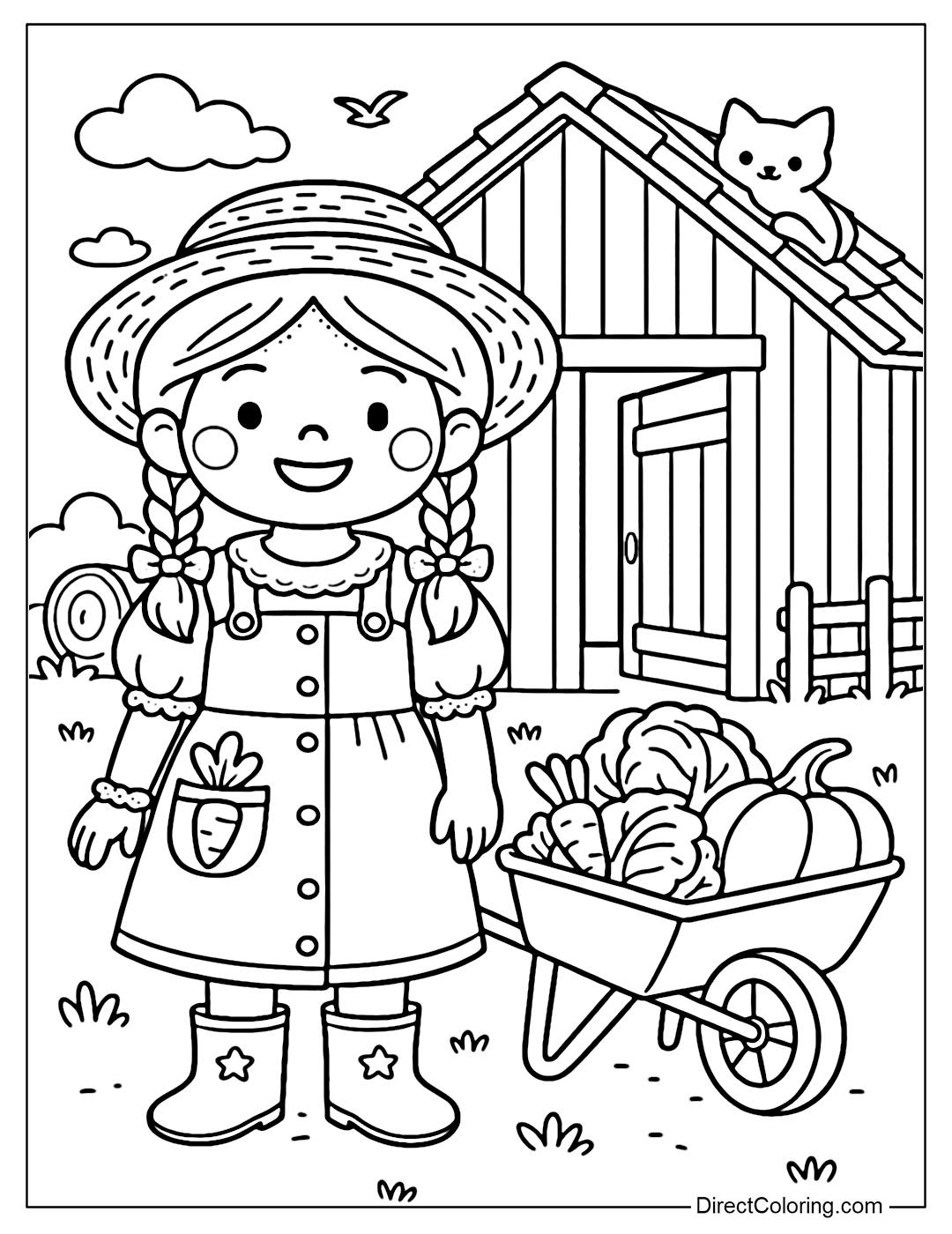 Direct - Free Farm Girl Coloring Pages https://www.directcoloring.com ...
