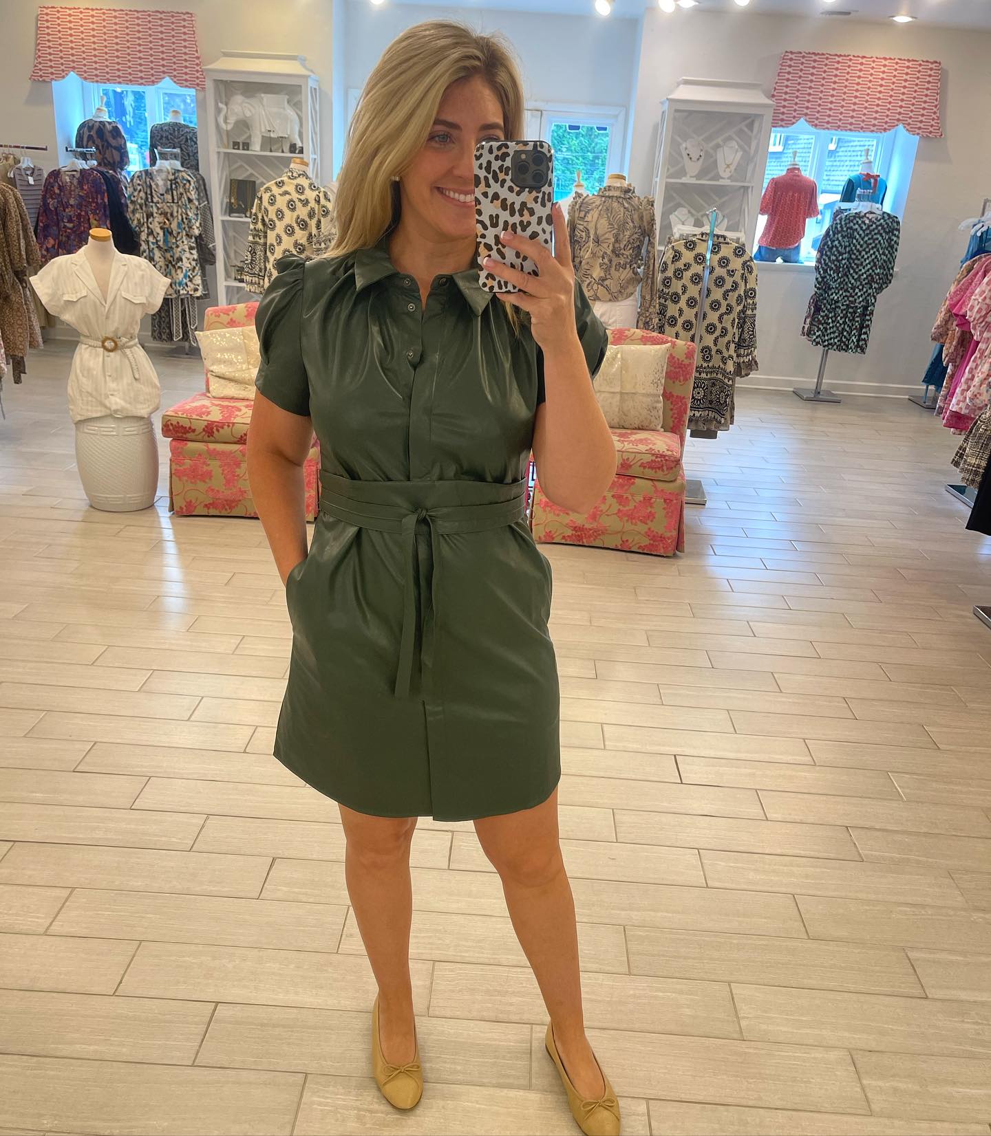 leather smock dress Loving this dress! 💗 ​ ​Tap to shop on Instagram + Shop online at pantsstore.com & at all five of our locations✨ ​ ​#leatherdress #style #entrepreneur #pantsstore #ootd #fashion #shoponline # Black evening dresses