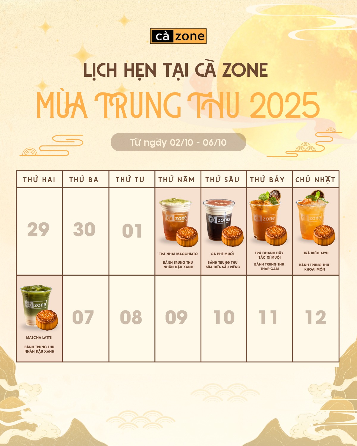 🌕 Lịch trình đón Trung thu 2025... - Cà Zone - Caffè & Bites | Facebook