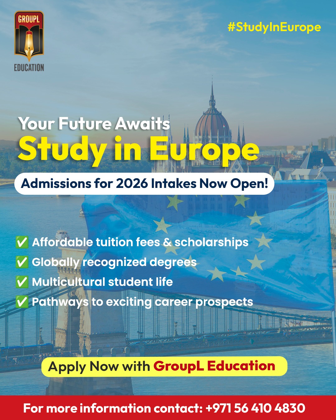 Study in Europe – 2026 Intakes Now... - GroupL Education | Facebook