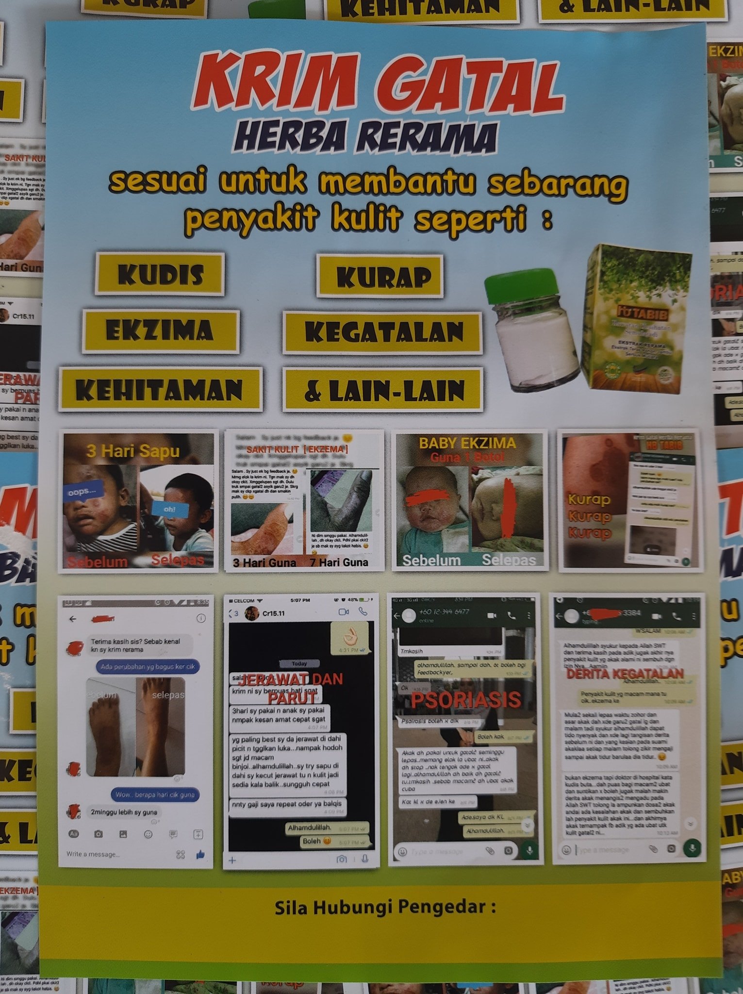 KRIM GATAL HERBA Rerama - HQ - Penyembuh Pelbagai Penyakit Kulit | Bachok