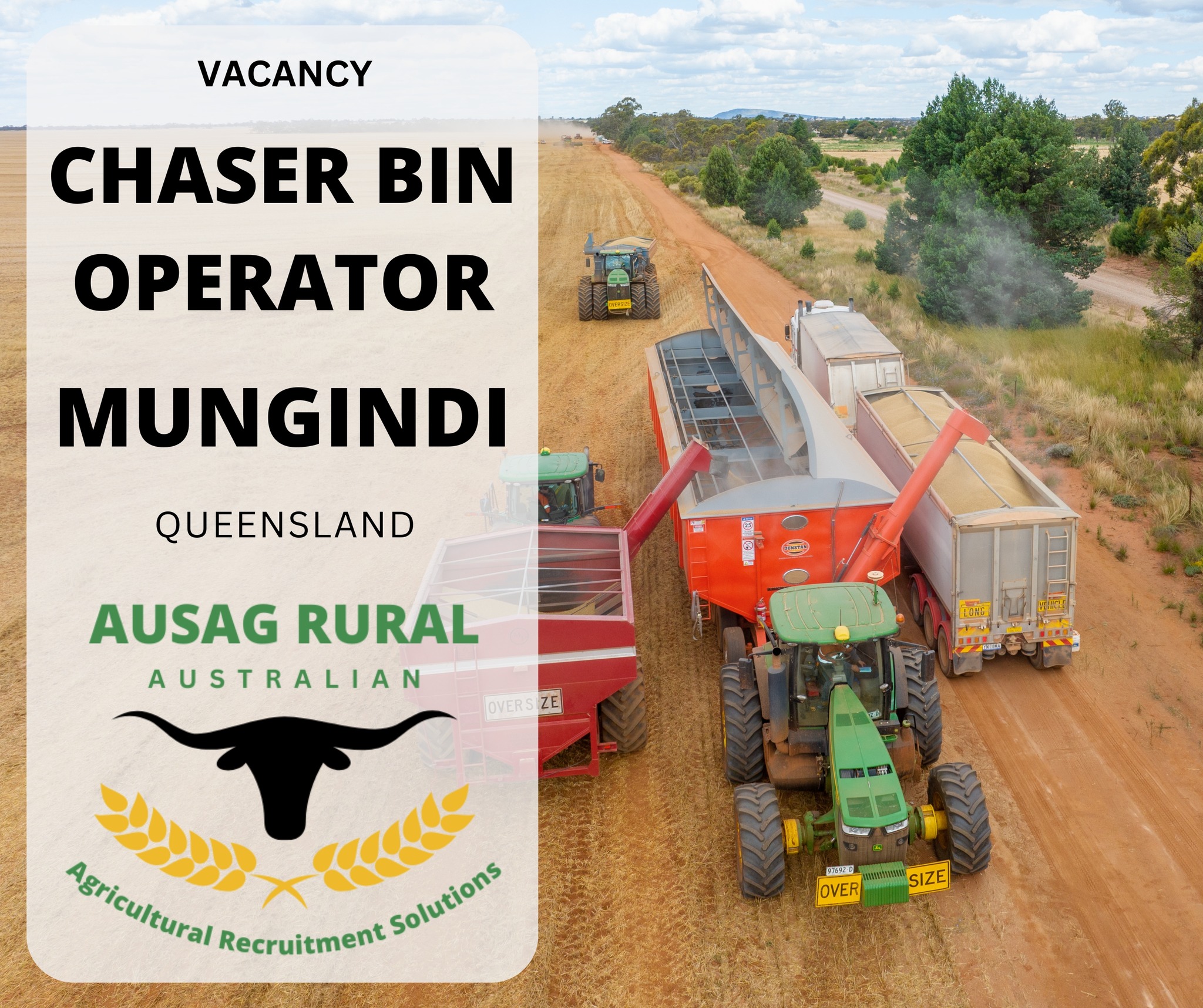 AUSAG RURAL - CHASER BIN OPERATOR, MUNGINDI NSW Step... | Facebook