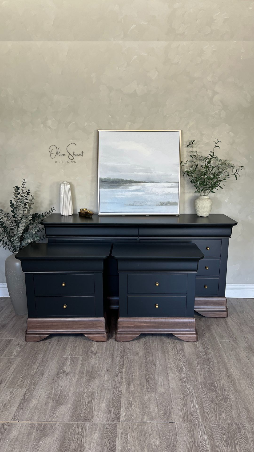 Olive - A beautiful, timeless makeover for a solid wood dresser set ...