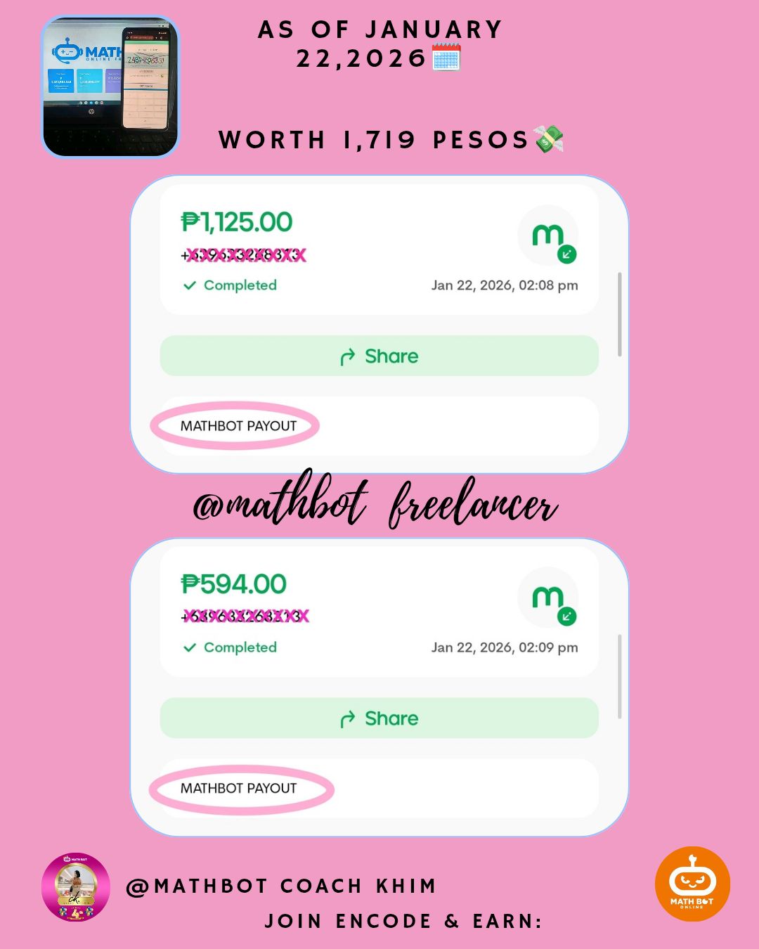 🗓️JAN 22, 2026🗓️ MY OWN PROOF OF... - Mathbot- Coach khim | Facebook