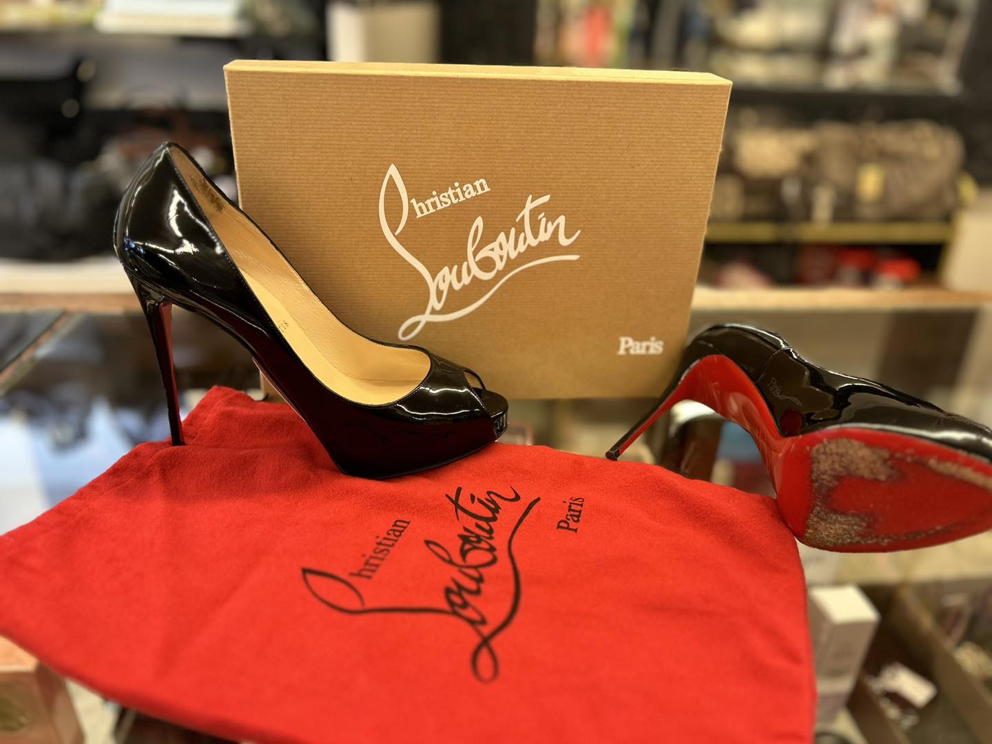 Red Bottoms Heels In A Box Christian Louboutin Kate 100 Black 