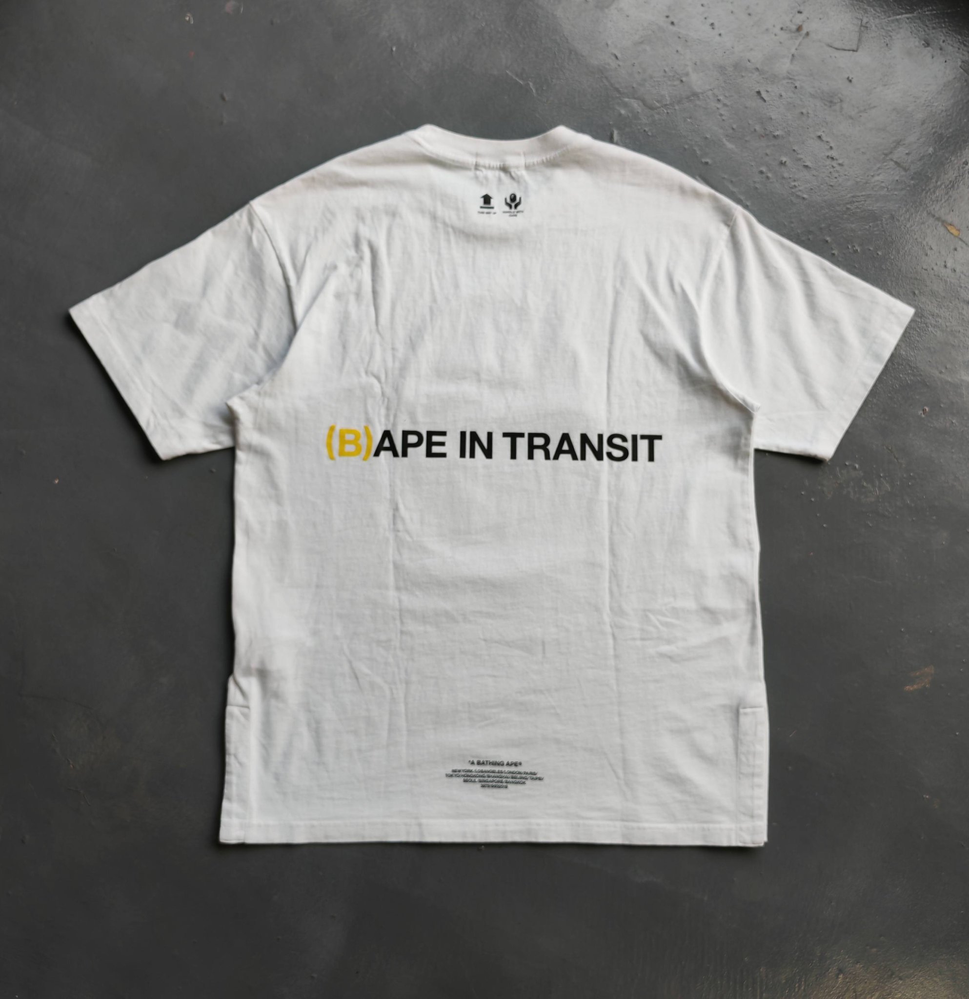 BAPE A Bathing Ape (B)Ape In Transit Ape Head Oversized Tee White 