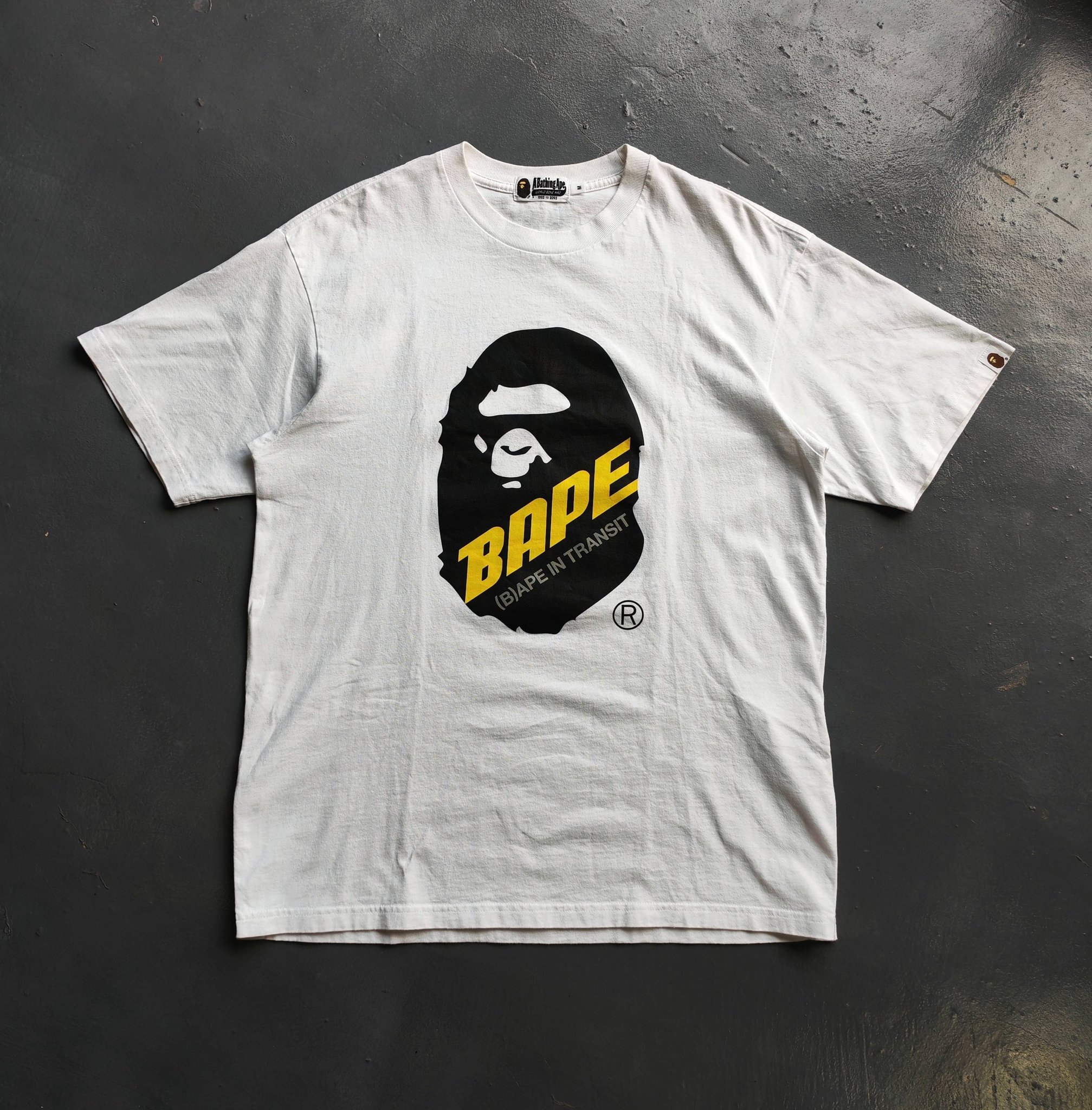 BAPE A Bathing Ape (B)Ape In Transit Ape Head Oversized Tee White 