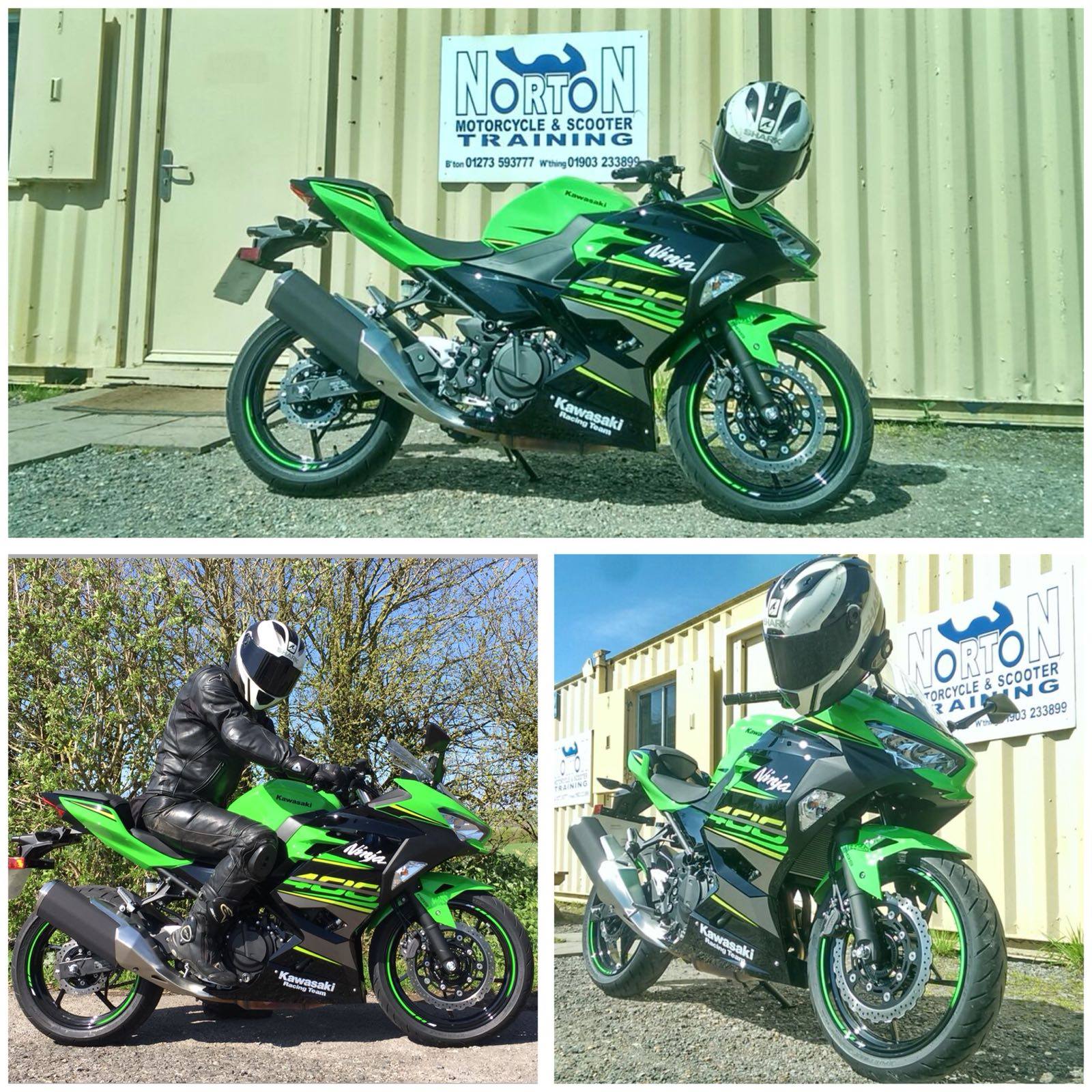 Riding ninja 400 on the track