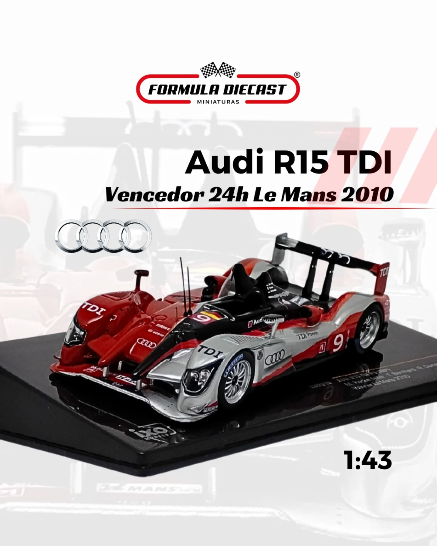 🏎️ Audi R15 TDI 🏆 Vencedor... - Formula Diecast Miniaturas | Facebook