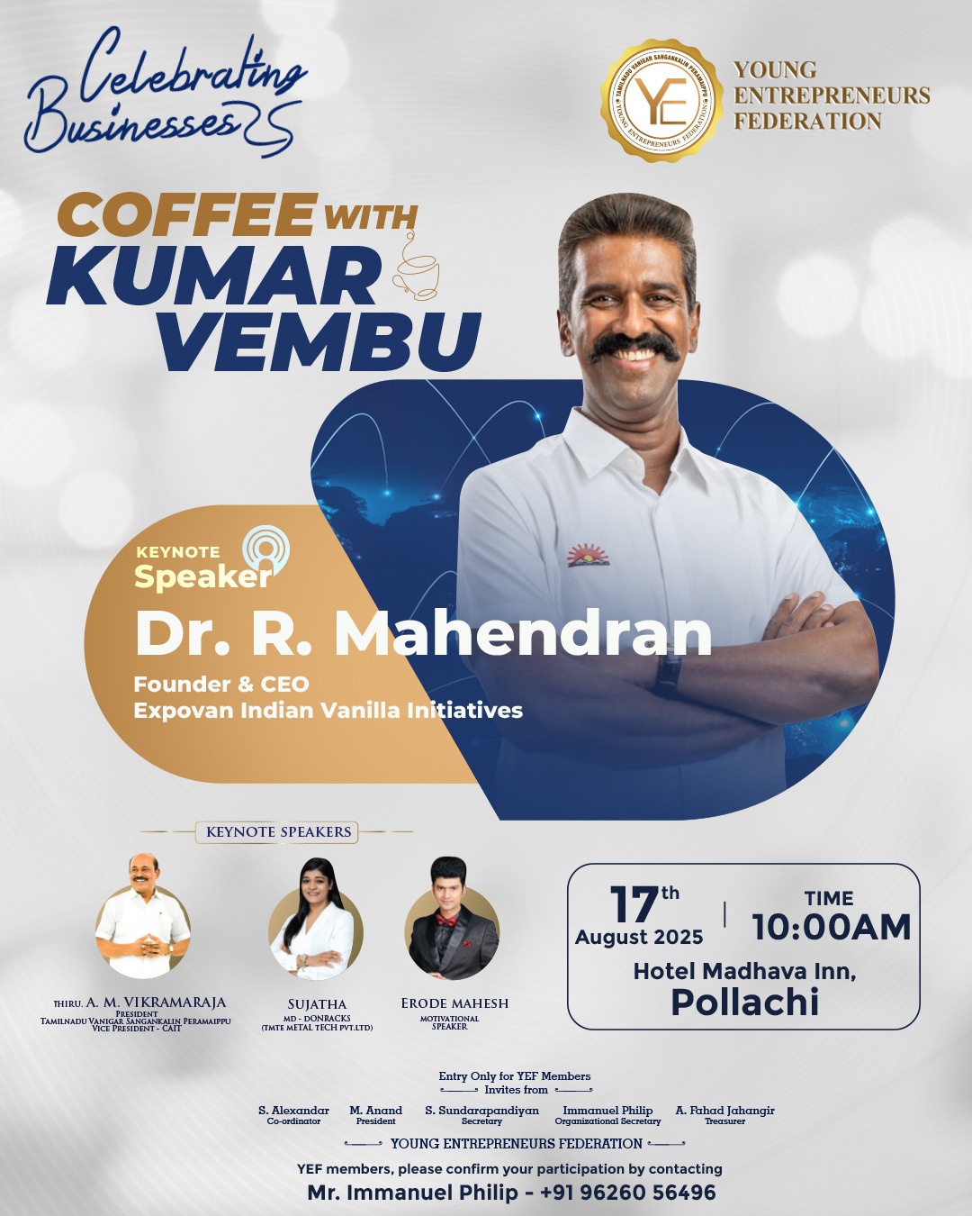 Young - ☕ Coffee with Kumar Vembu YEF proudly presents an exclusive ...