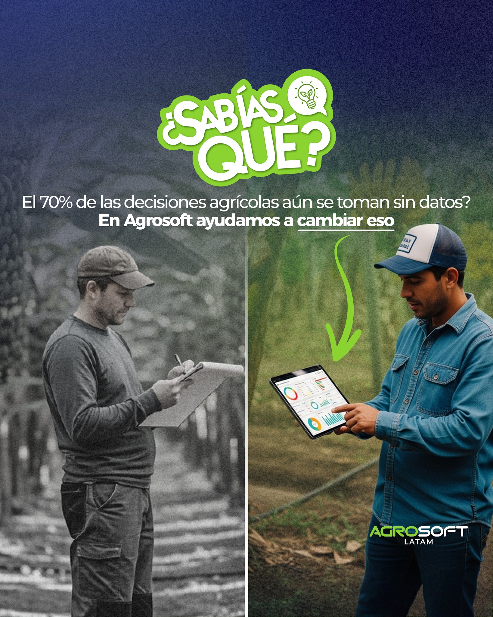 Agrosoft - 🌱 “Sabías que el 70% de las decisiones agrícolas aún se ...