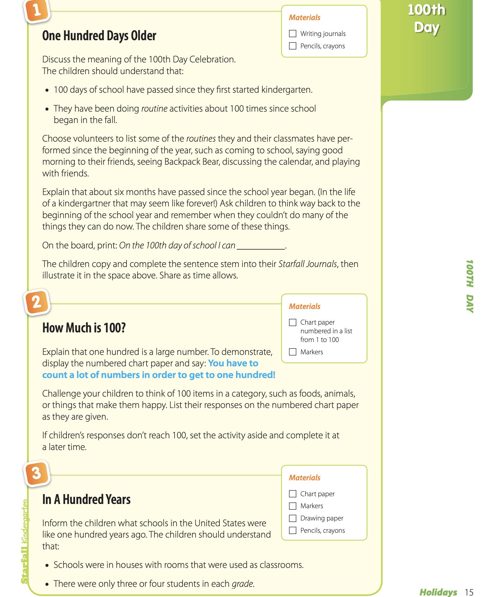 Starfall - Fun ideas and lesson plans for the 100th day of school! View ...