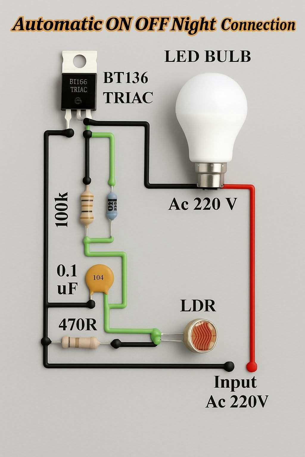 Electrician | This diagram illustrates an automatic ON/OFF night light ...