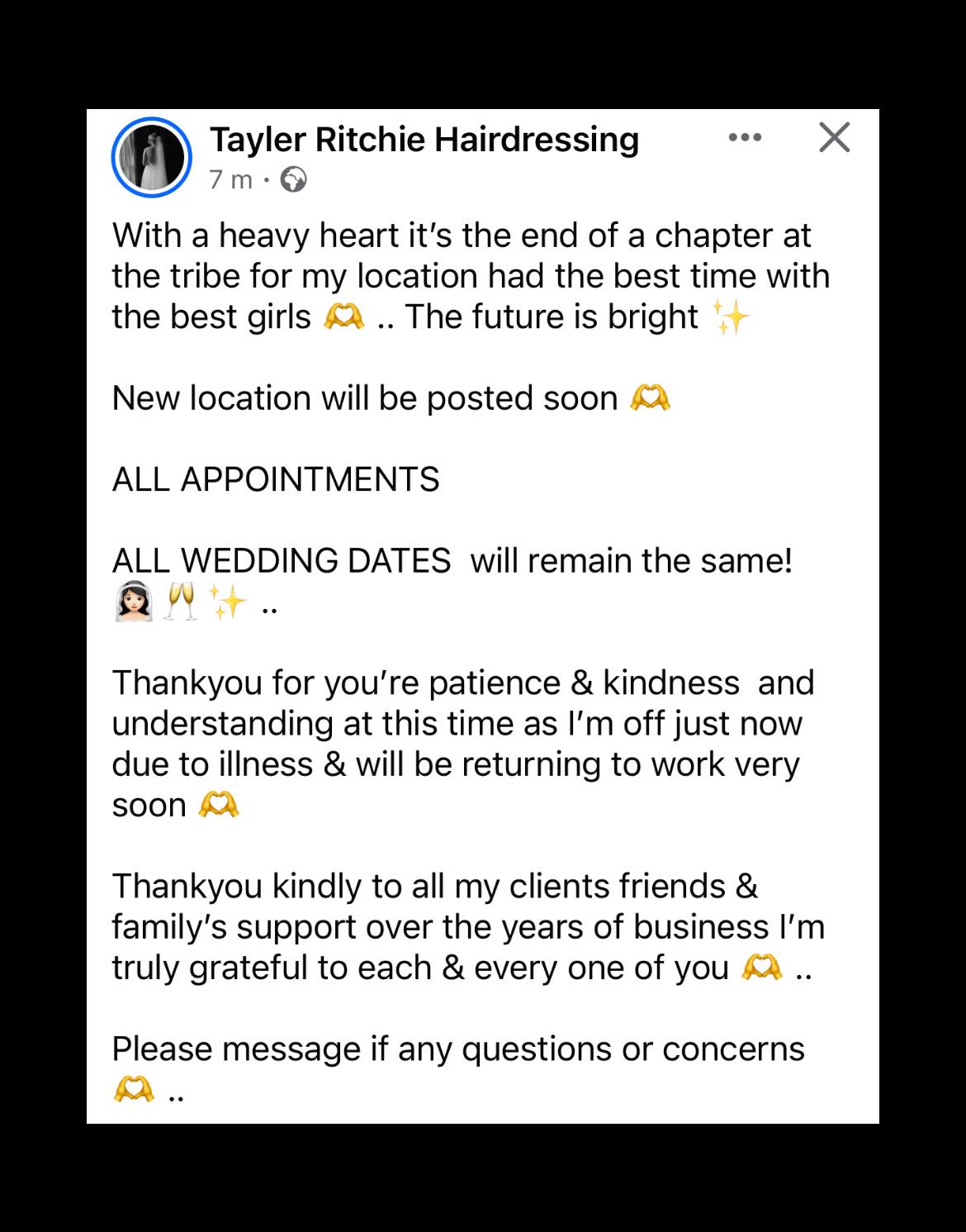 Tayler Ritchie - Tayler Ritchie Hairdressing | Facebook